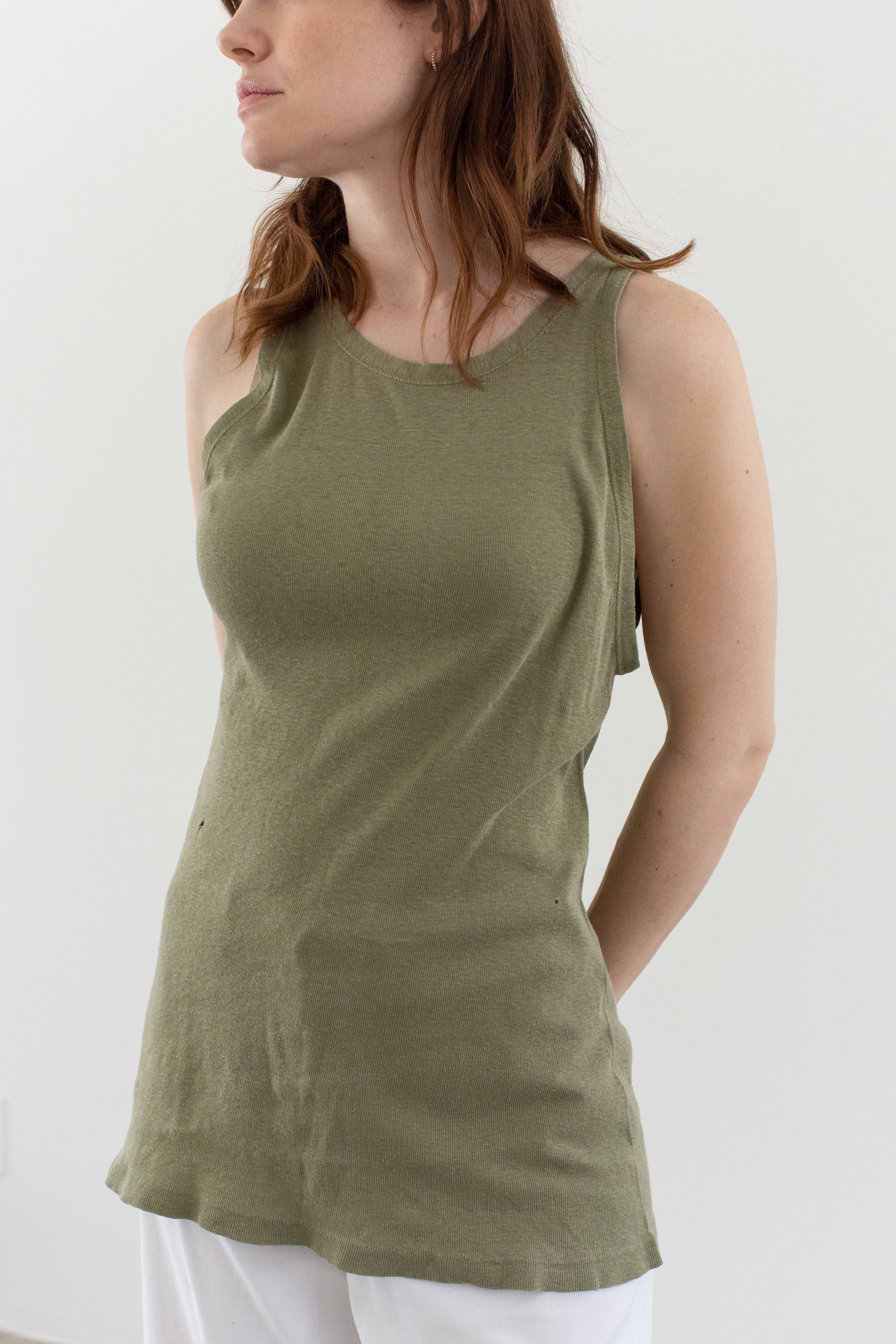 FINAL Sale Vintage Olive Green Tank Top | Unisex Holes Army