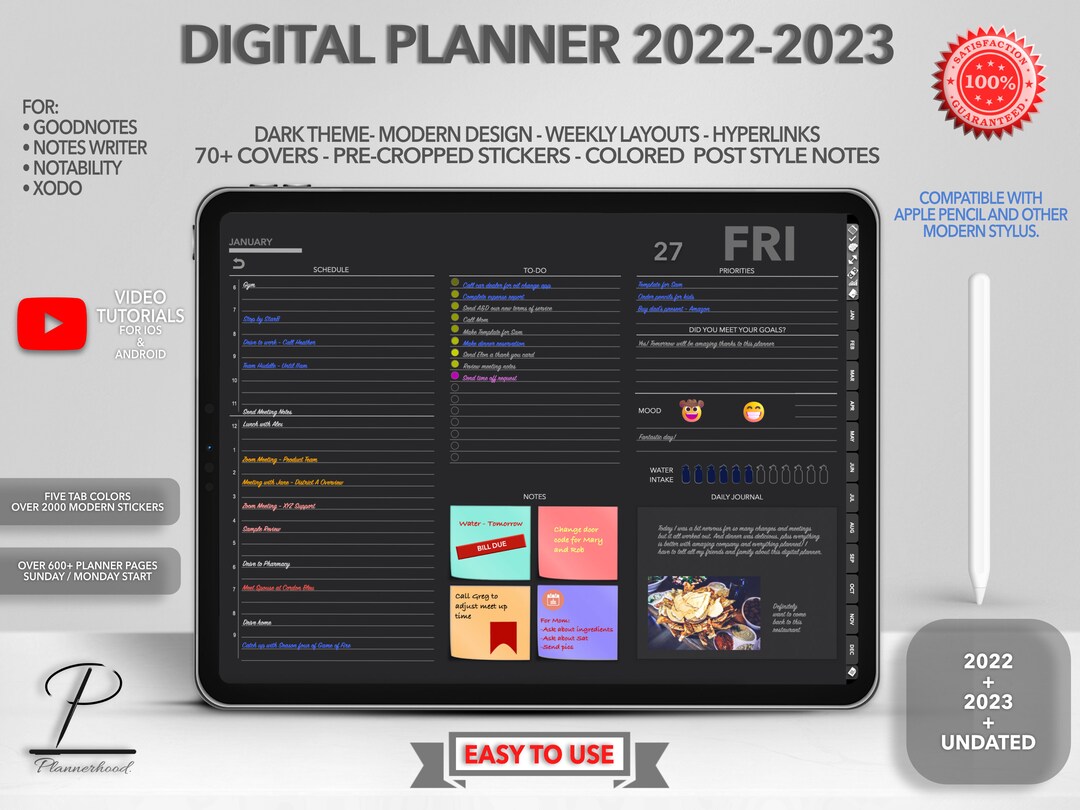 2023 Digital Planner Dated Digital Planner iPad Planner Goodnotes ...
