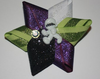 3.5 in. Halloween (Mummy) Inspired Boutique Hair Bow Clip