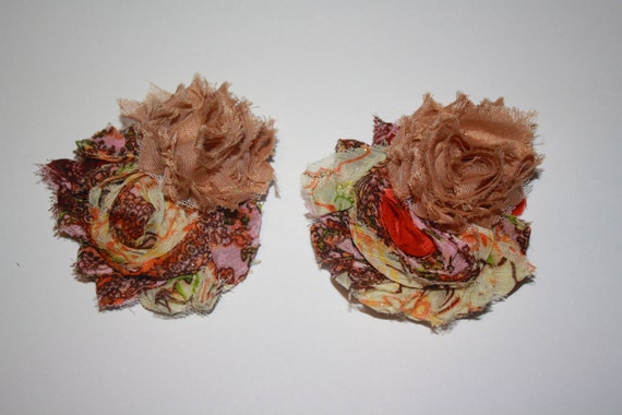 One Pair Of Autumn Shaggy Flowers Flower Hair Clips Etsy