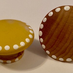 1.5 in Polka Dot Drawer Trimmed knobs and pulls for dresser drawers and cabinets.  Perfect for the bedroom, playroom, office or kitchen!!