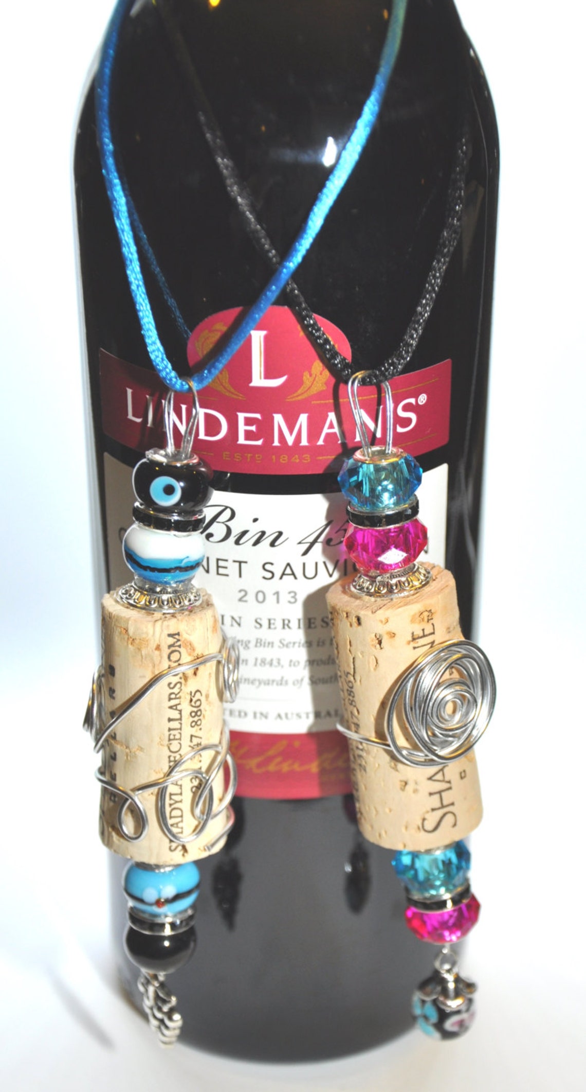Wine Bottle Hanging Cork Charm Wine Bottle Necklace Wine Charm Wine