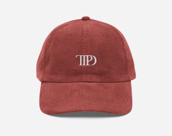 The Tortured Poets Department Corduroy Hat, Vintage Hat, TTPD Hat, TTPD Merch, Tortured Poets Department Merch, Taylor Swift Cap