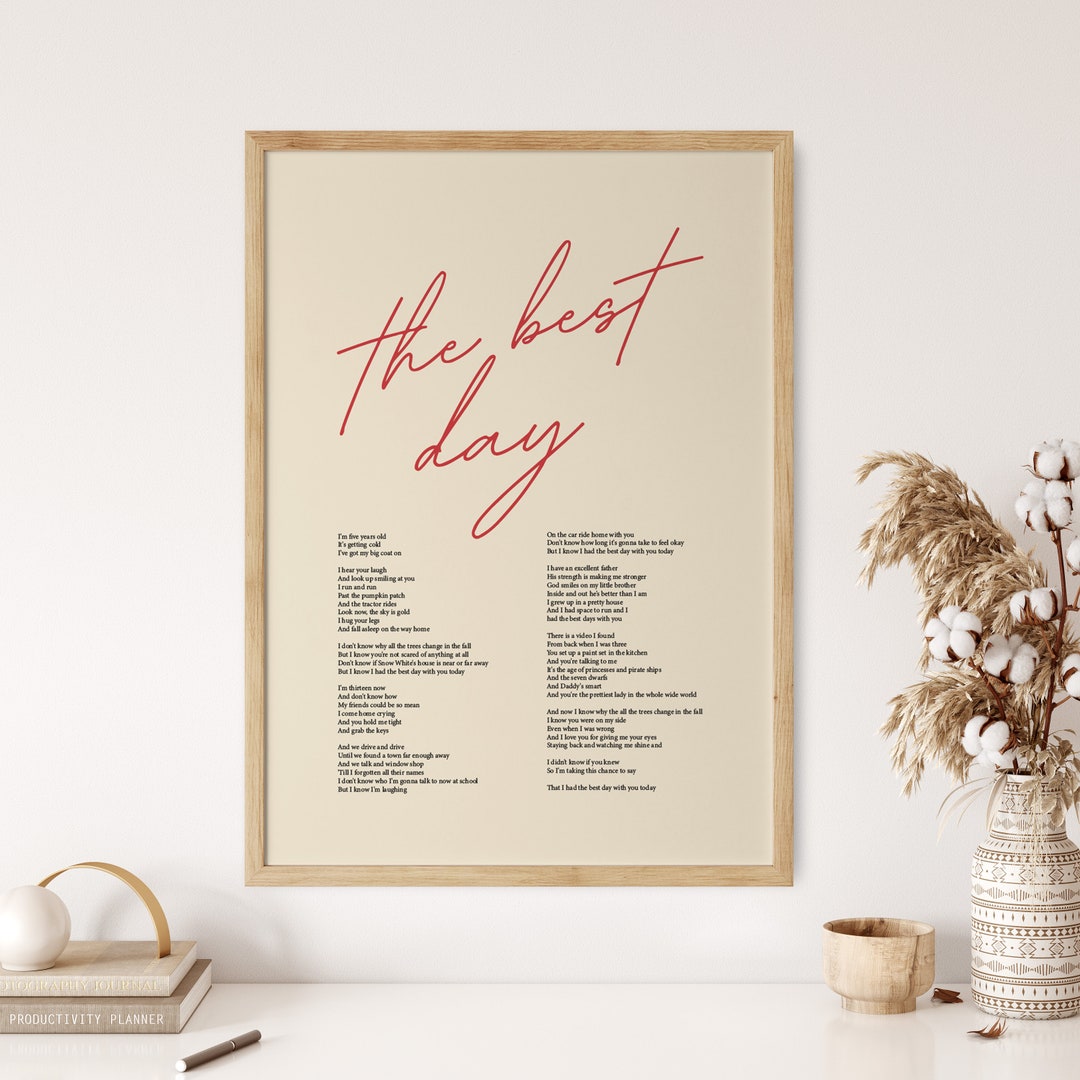 The Best Day Printable Poster, Taylor Swift Digital Download, the Best