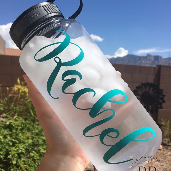 Personalized Water Bottle - Custom Wide Mouth Water Bottle - Water Bottle with Tracker - Water Tracker - Stocking Stuffer -Christmas Present