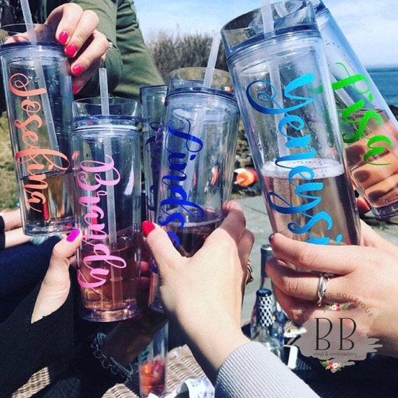 custom tumblers with straw