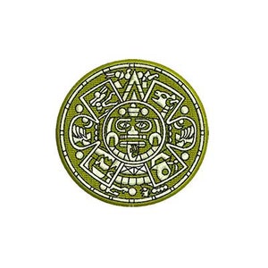 Aztekenkalender 2,4 Zoll. Design zum Sticken