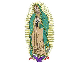 Our Lady of Guadalupe Embroidery design 8 Inches