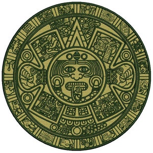 Calendario Azteca Diseño para bordado en aplicación imagen 2