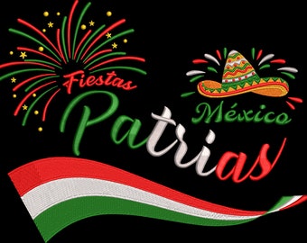 Fiestas Patrias Embroidery design 10 Inches