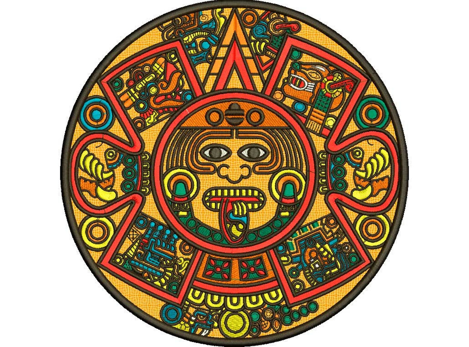Aztec Calendar Applique Machine Embroidery Design - Etsy