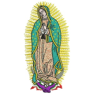 Our Lady of Guadalupe Embroidery design 4 inches tall.