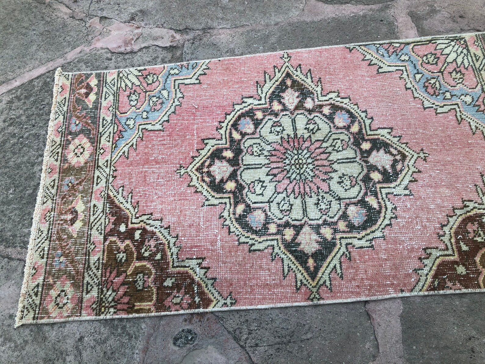 Small Rug Powder Room Rug Vintage Turkish Small Rug Door Etsy