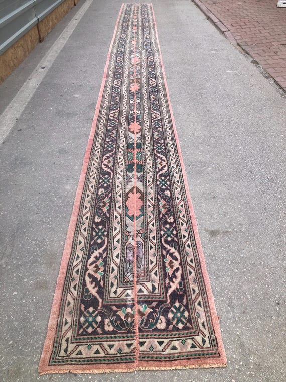 Extra Langer Teppich Läufer: Türkischer Oushak Teppich, 60x60cm