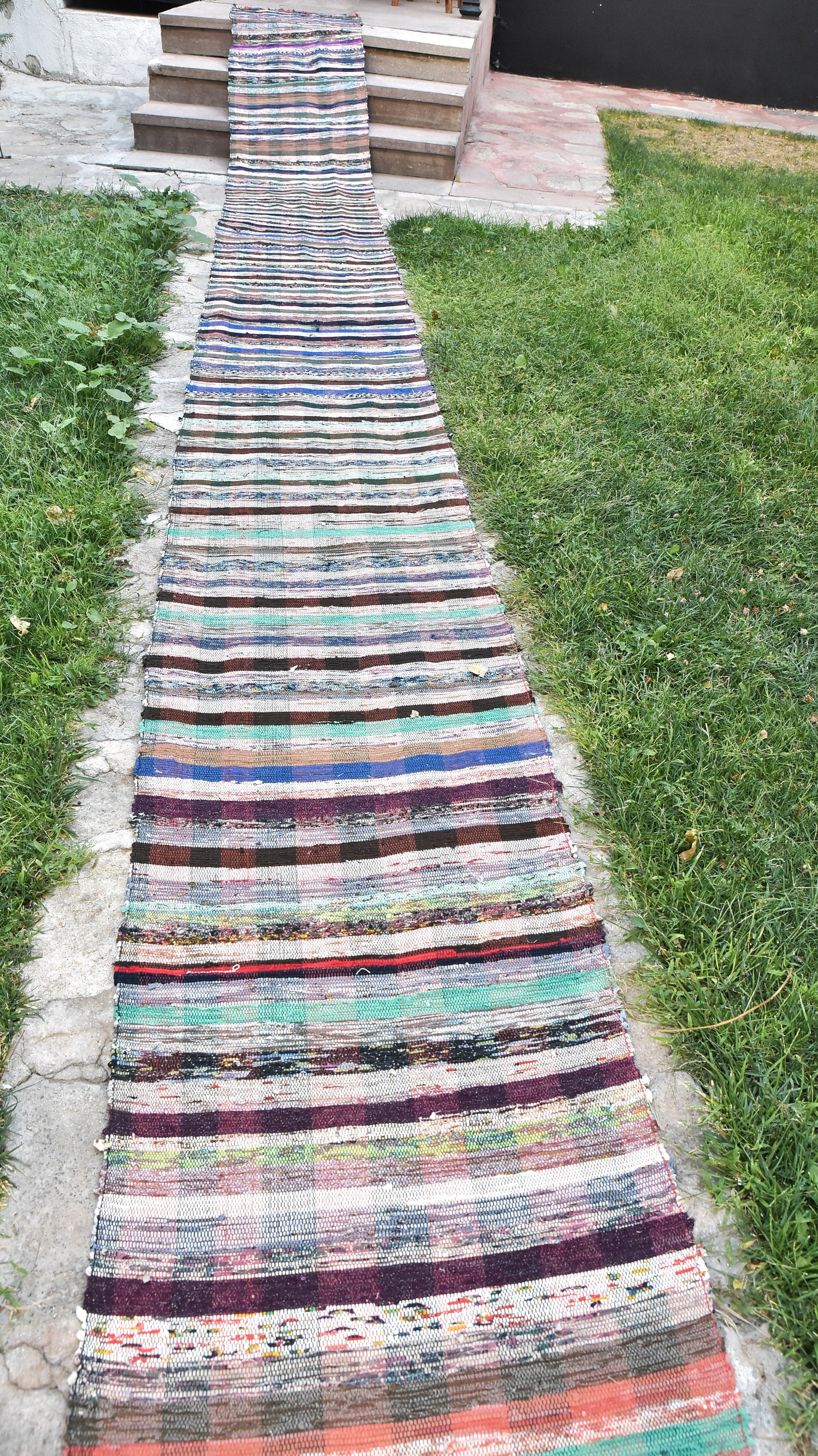 2'2x43'5 Extra Long Rag Rug Runner Very Long Turkish Etsy