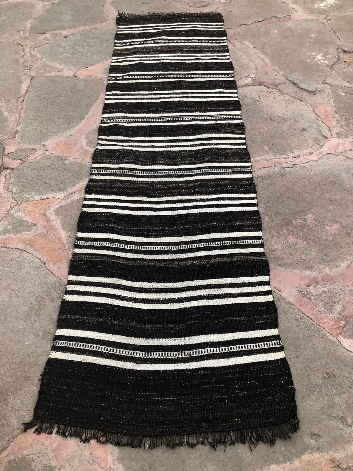 Kitchen Runner Rug Black White Stripes Minimal Runner Rug Etsy