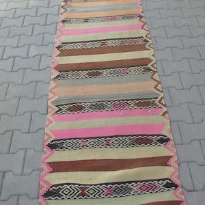 Kilim Rug Runner, Hallway Kilim Rug Runner,  Handwoven Kilim Runner, Kilim Runners,  Entrance Runner Kilim Rug,  2&#39;4 x 13&#39;8 / 76x 421 cm