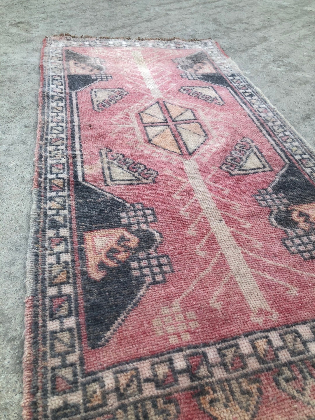 Small Turkish Rug,powder Room Rug, Bath Vintage Mat, Bohemian Rugs