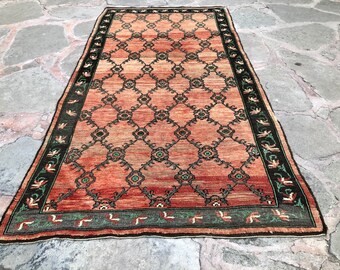 Vintage Turkish Oushak Rug: Handmade Wool Home Decor (5’1x9’6)