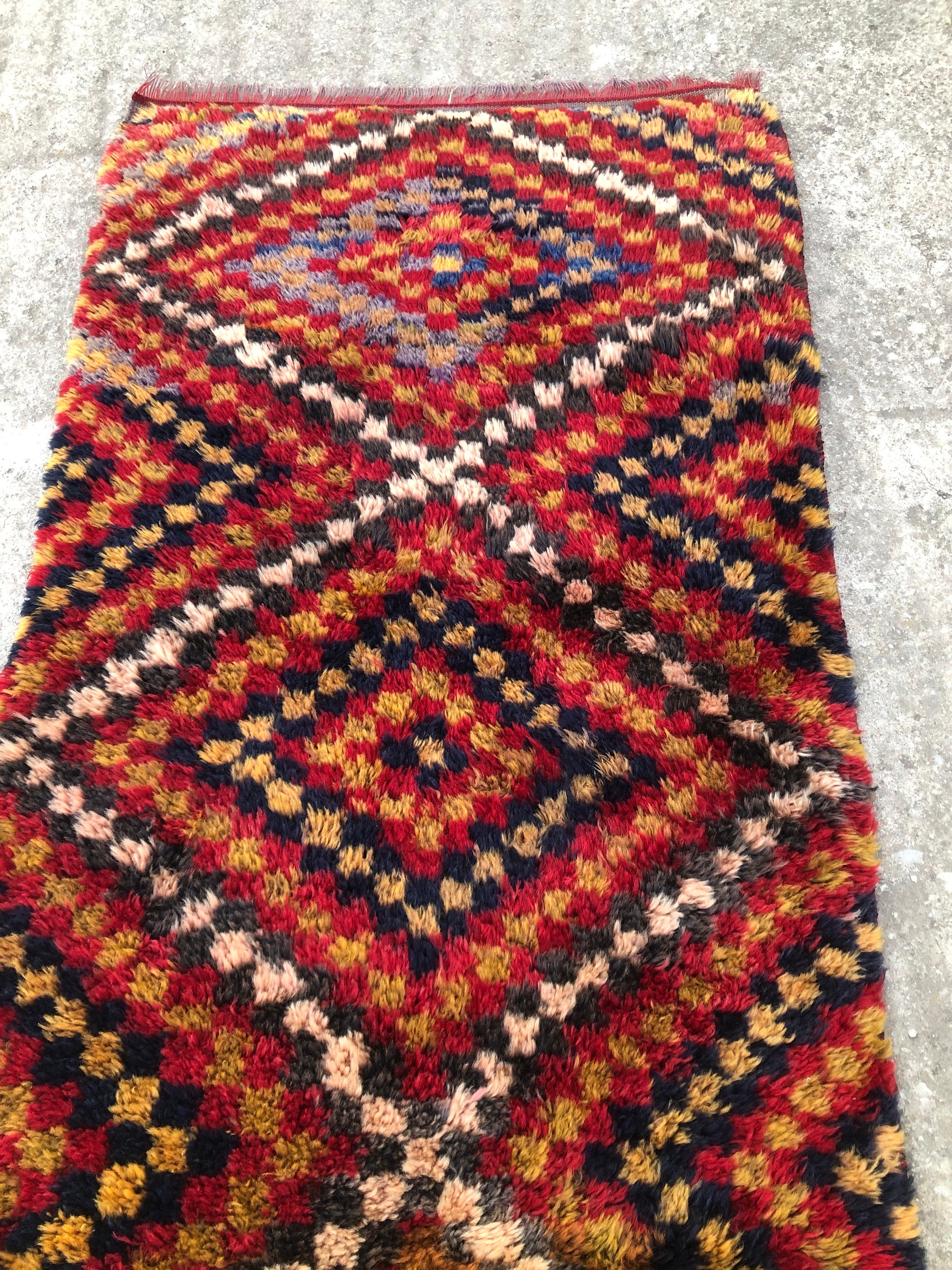 ヴィンテージ ベルベル モロッコ ラグ、カラフルなベニ・ウライン