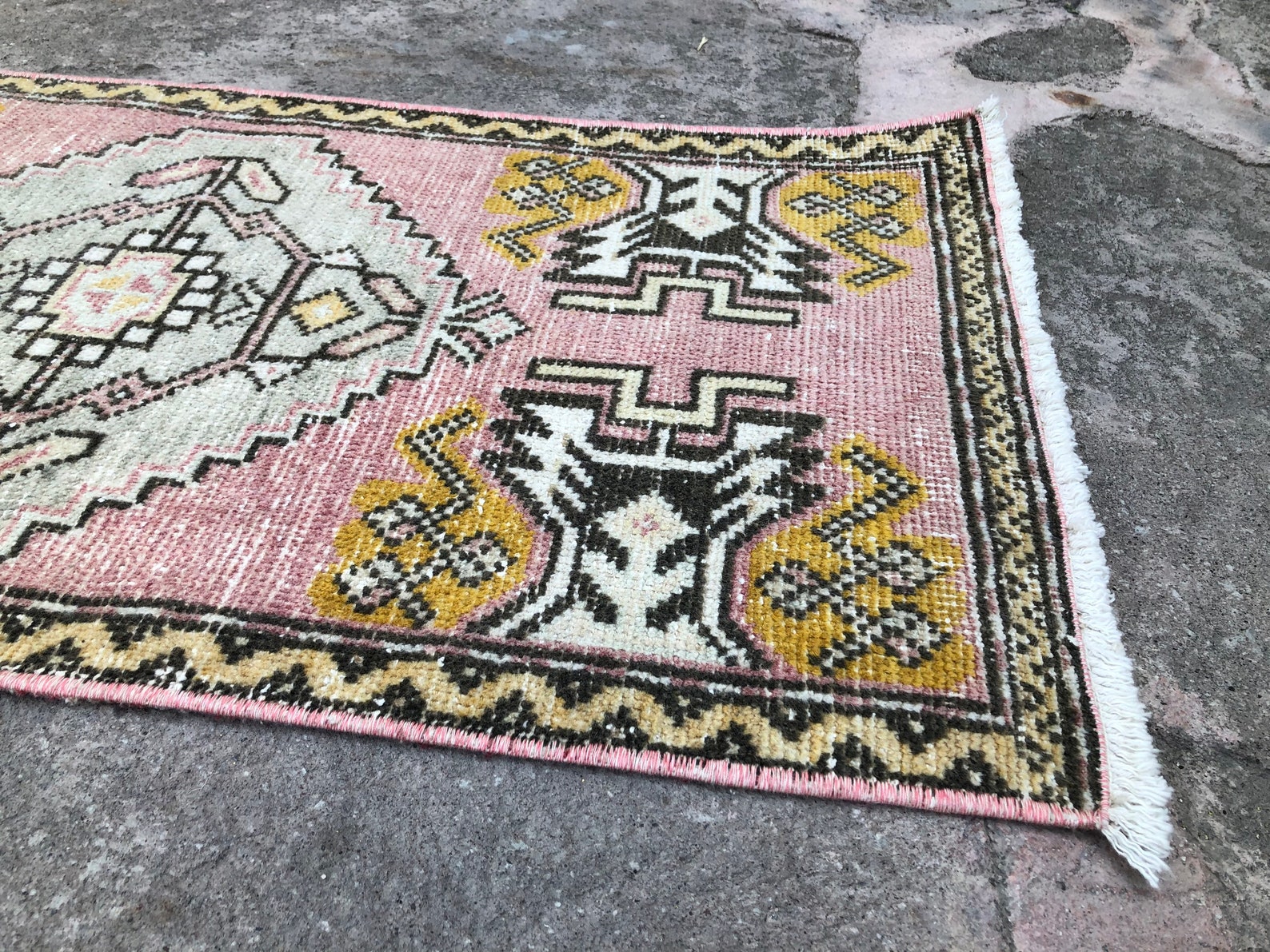 Door Mat Rug Vintage Small Rug Shoe Mat Oushak Small Rug Etsy