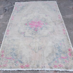 Vintage Oriental Rug, Rustic Bohemian Rug, Turkish Area Rug, Oushak Carpet Rug, Handmade Turkish Rug, Living Room Rug, Decor Rug, 4&#39;7x7&#39;6