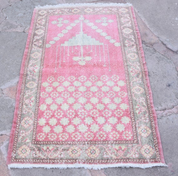 Vintage Turkish Prayer Rug Handwoven Turkish Prayer Rug Home Etsy