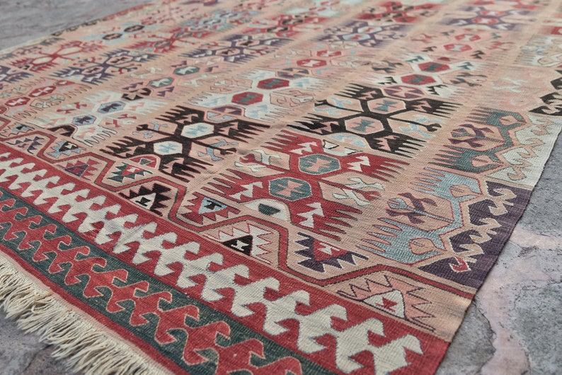 Large Kilim Rug Natural Dyed Kilim Rug Organic Wool on Wool Etsy