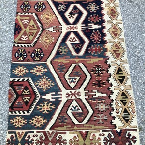 Turkish Anatolian Kilim Runner Rug, Vintage Bohemian Kilim Runner Rug, Tribal Decor Kilim Runner Rug, Runner Rug Kilim, Runner Rug,2.4x15 ft