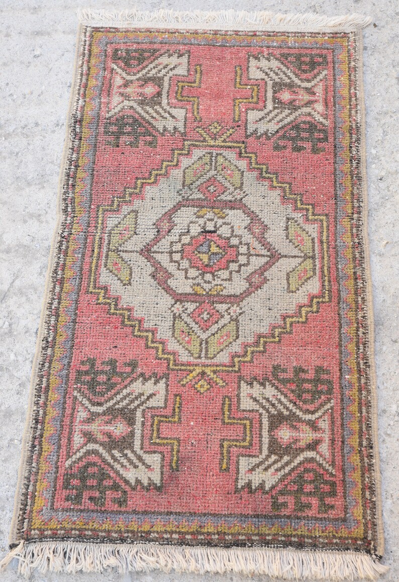 Oushak Kleine Teppiche Gedampft Rosa Oushak Turkischen Etsy