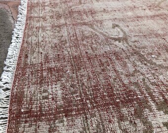 Area Rug, Turkish Rug, Oushak Rug,  Rugs, Home Decor Rug, Living Room Rug, Oriental Rug, Anatolian Rug, Distressed Runner Rug 6’9x9’9