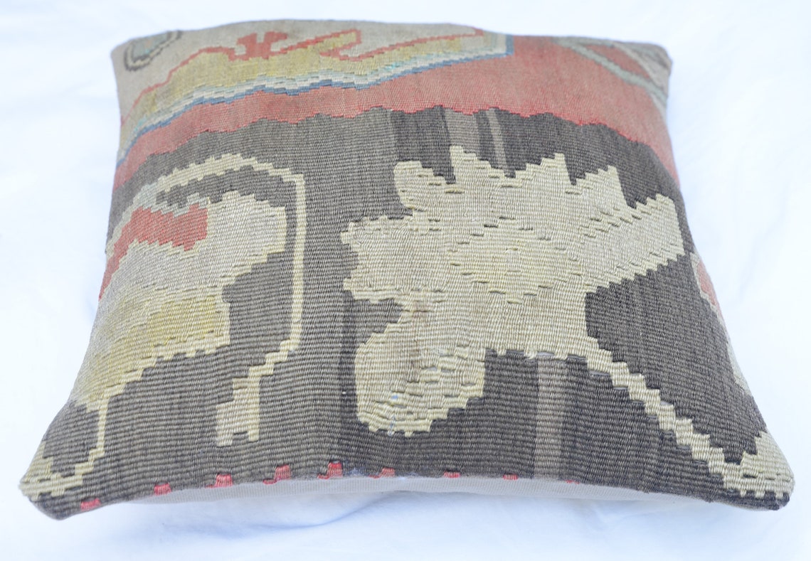 Pillow Cushion Kilim Cover Case Vintage Kilim Wool and Cotton Etsy