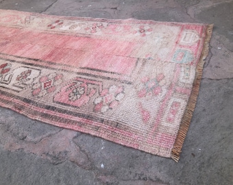 Oushak Vintage Rug Runner, Turkish Rug Runner, Bohemian RUnner Rug, Kitchen Runner Rug, Oriental Runner Rug, Oushak Runner Rug, 2’1x5’3