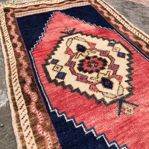 1’9x3’3 small rug, Turkish small rug, oushak small rug, vintage small rug, door mat rug, bathroom rug, small area rug, designer small rug,