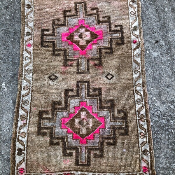 Turkish Rug, Oushak Rug, FREE SHIPPIN RUG, Turkish small rug, Turkish Bath Rug, Sink Room Rug, Powder Room Rug, Entyway  Rug, Bedside Rugs