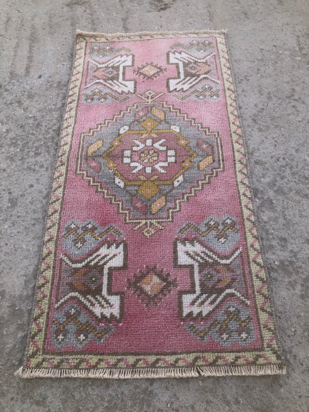 Door Mat Rug, Shoe Mat, Bath Rug, Powder Room Rug, Kitchen Mat, Oushak ...