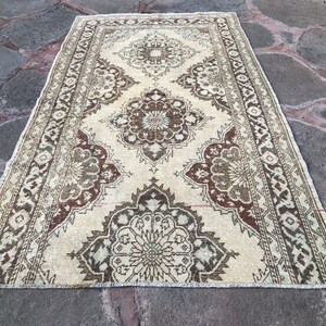 Vintage Pastel Oushak Rug, Vintage Oushak Carpet Rug, Oriental Area Rug, Rustic Oushak Rug, Bohemian Area Rug, Living Room Rug, 4&#39;7x8&#39;1