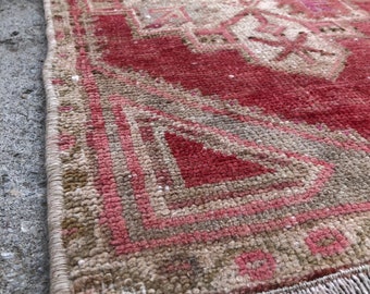 Powder Room Turkish SMall rug, turkish rug, oushak rug, door mat rug, bathroom rugs, oriental small rug, kitchen small rug, turkish bath mat