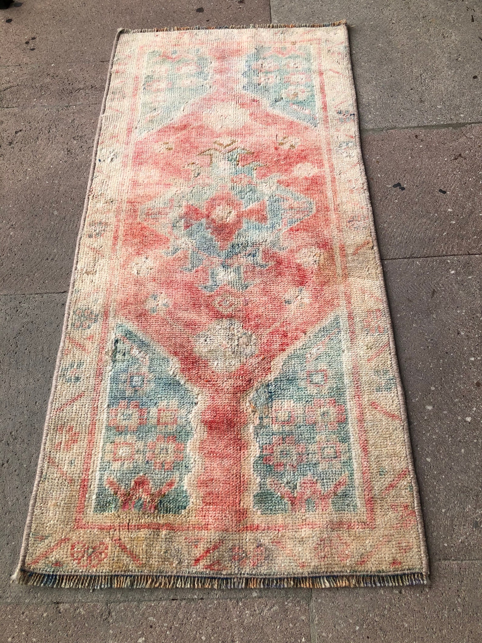 Turkish Rug Small Turkish Rug / Vintage Small Rug / Small Oushak Rug / Oriental Small Rug ...