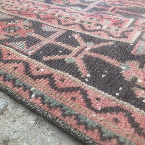 Vintage Turkish Oushak Runner Rug: Handmade Wool Patchwork Rug (2’ x11’8 feet) image 2