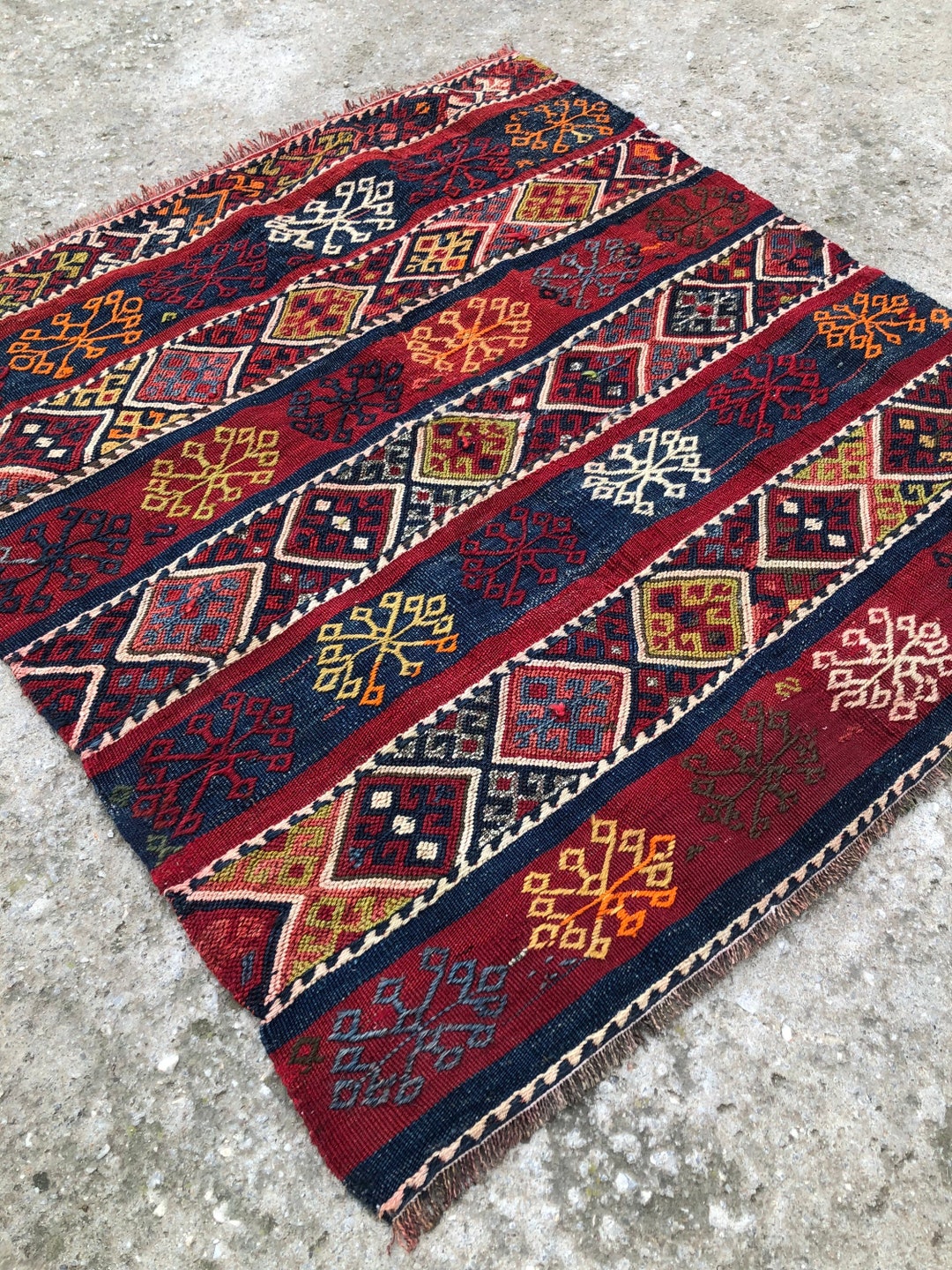 Antique Turkish Kilim, Old Cicim Kilim Rug, Old Turkish Kilim, Tribal