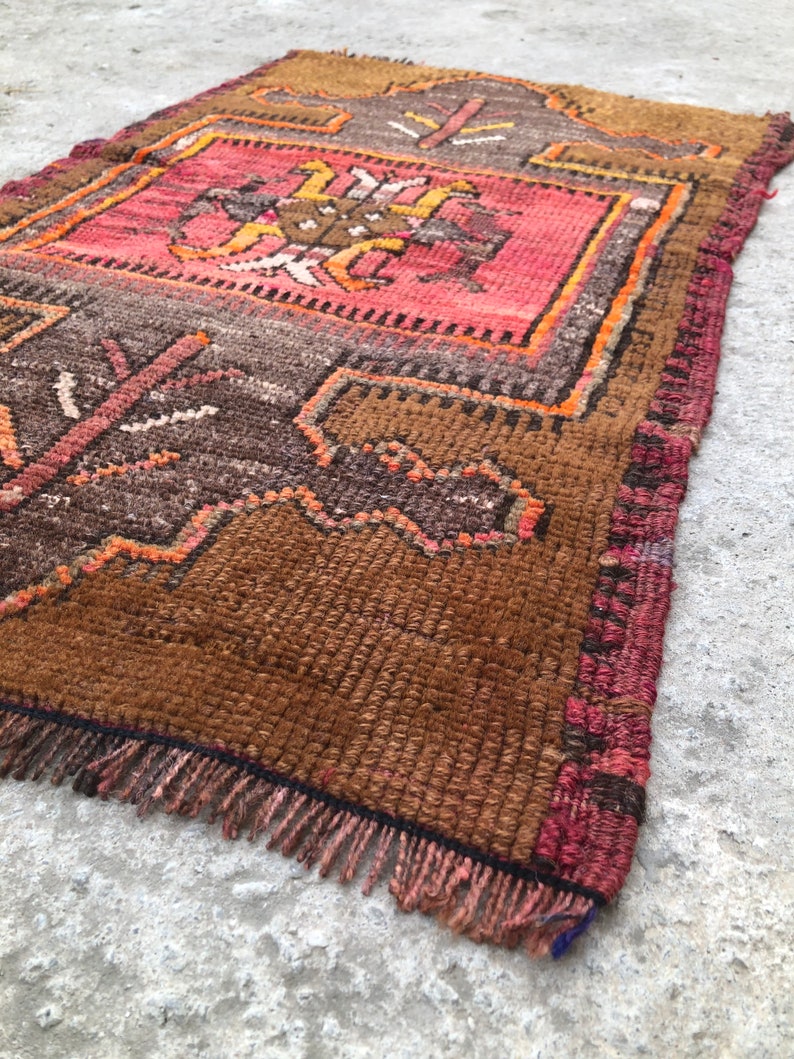 Powder Room Rug Vintage Small Rugs Turkish Small Rugs - Etsy