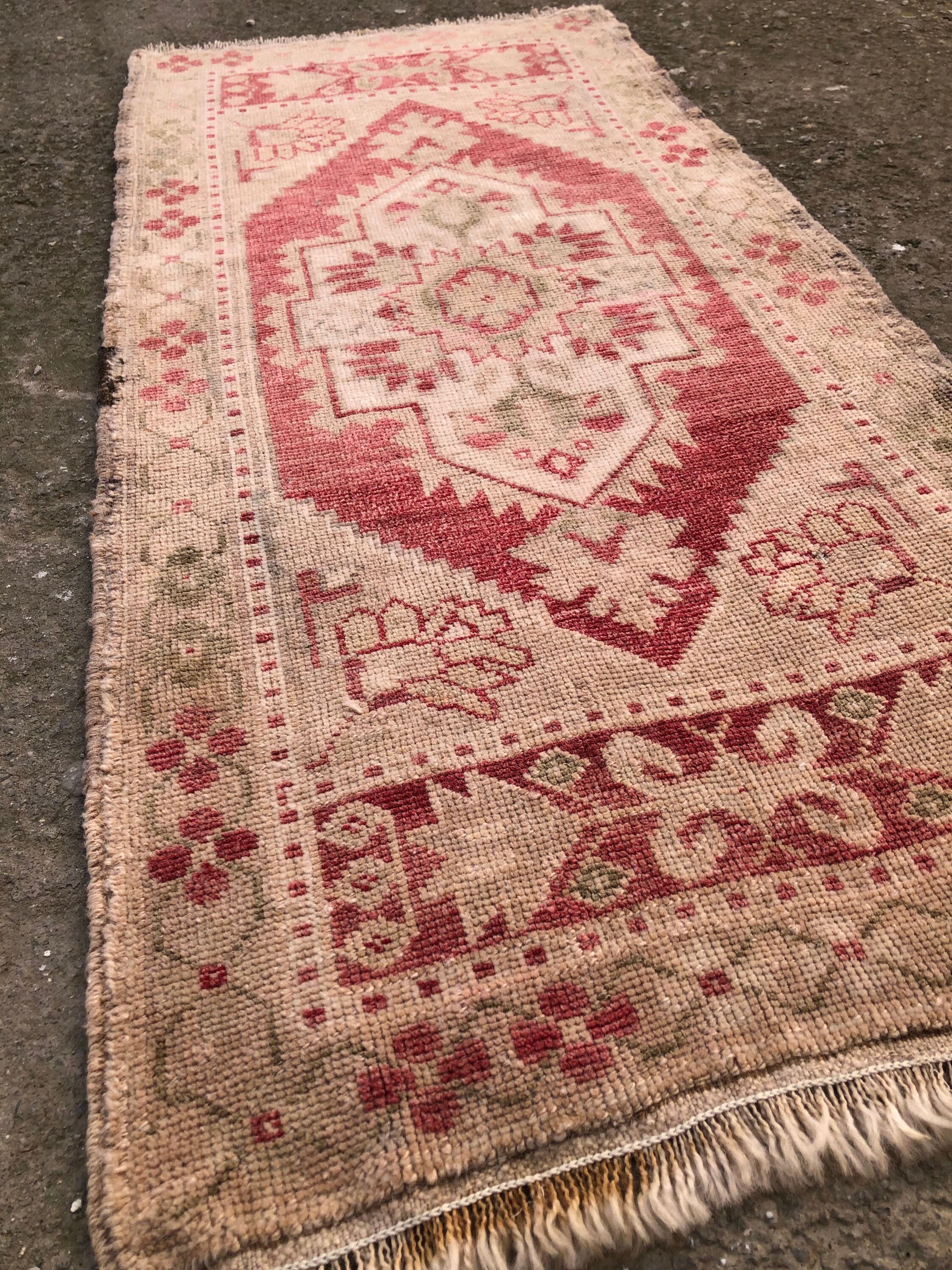 Turkish Small Rug Vintage Door Mat Rug Anatolian Bedside Etsy