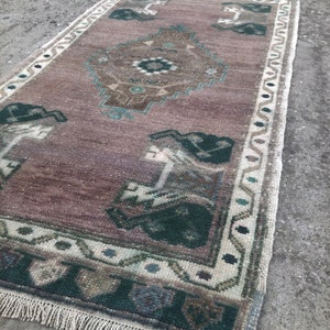 Small Turkish Rug, Vintage Oushak Small Rug, Kitchen Sink Rug, Room Decor Small Rug, Powder Room Rug, Bath Vintage Mat Bohemian Rug 1&#39;9x3’5
