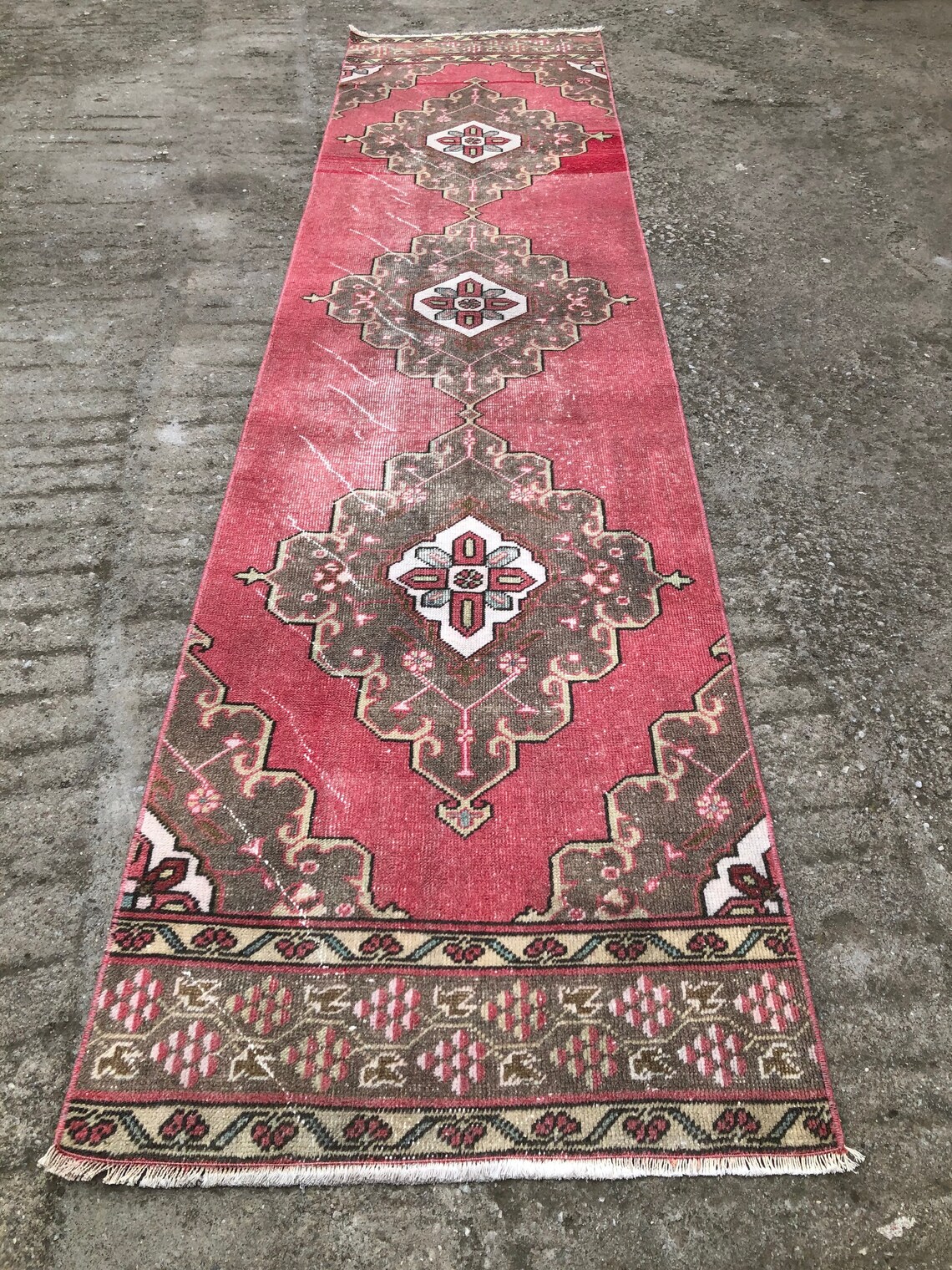 Oushak Runner Rug Turkish Runner Rug Hallway Runner Rug Red Etsy