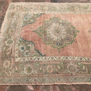 Turkish Oushak Rug, Oriental Area Carpet Rug, Bohemian Decorative Rug, Front Foyer Oushak Rug, Oriental Oushak Rug, Anatolian Vintage  Rug,l