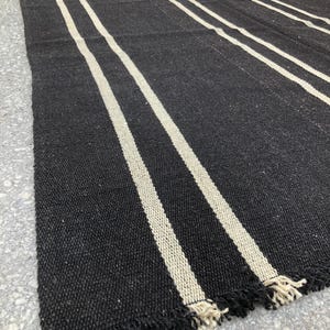 Black  Nomad Kilim Area Rug, Turkish Kilim Rug, Vintage  Kilim Rug, Minimall Kilim Rug, Anatolian Kilim, Minimall kilim rug,6.1x9.4 ft