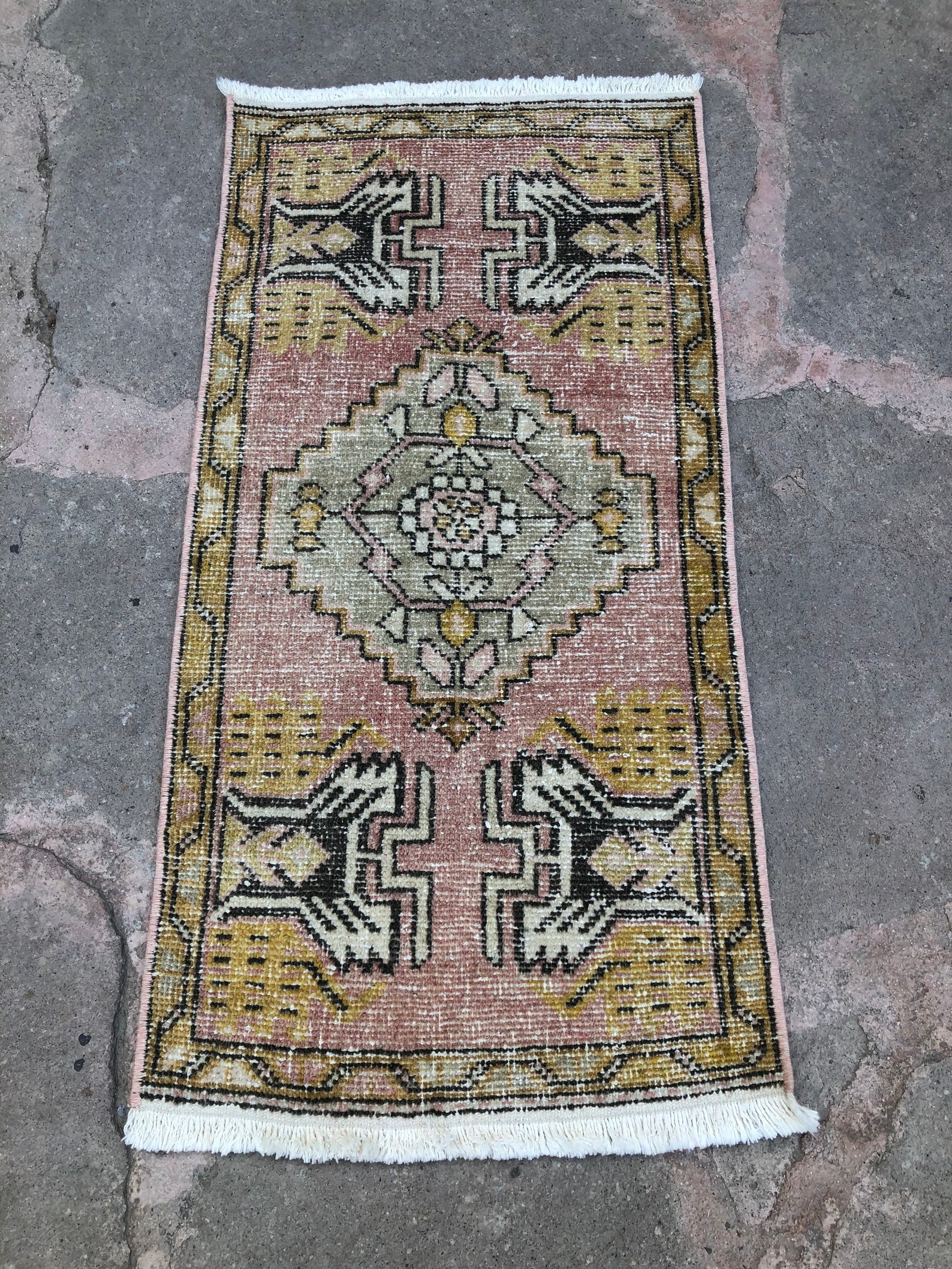 Small Rug Turkish Rug Powder Room Rug Small Oushak Rug Etsy UK