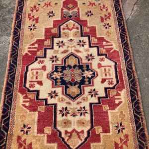 Oushak Small Rugs,  Vintage Turkish Rug, Door Mat Rug, Bedside Rug, Anatolian Rug, Bath Rug, Turkish Small rug, Bathroom Rugs, Mini Rugs,