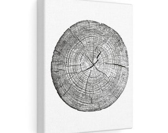Canvas, Log, tree ring, Black and white, Tree, Wood grain, Log, Black, white, nature, wood decor, tree stump , husband, father, rustic, wood